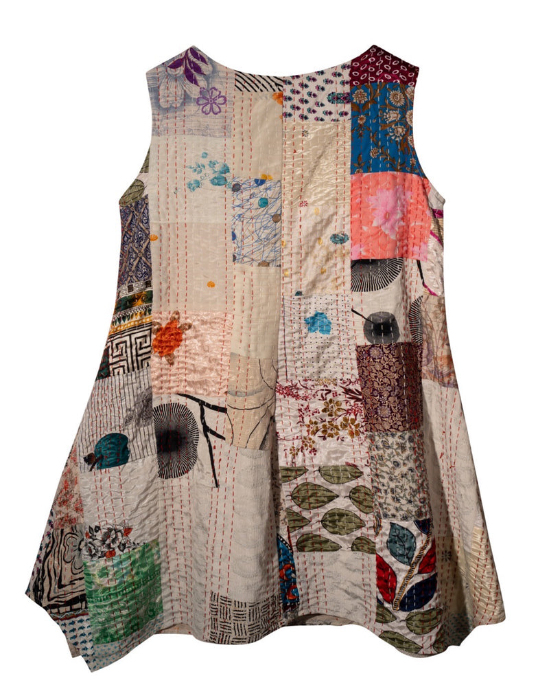 Sleeveless Kantha Dress